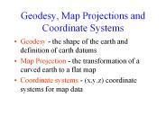 Geodesy, Map Projections and Coordinate Systems