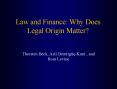 Law and Finance: Why Does Legal Origin Matter? PowerPoint PPT Presentation