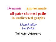 all-pairs shortest paths in undirected graphs