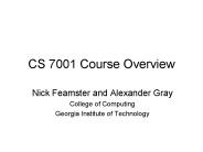 CS 7001 Course Overview