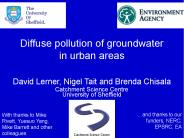 Diffuse pollution of groundwater in urban areas