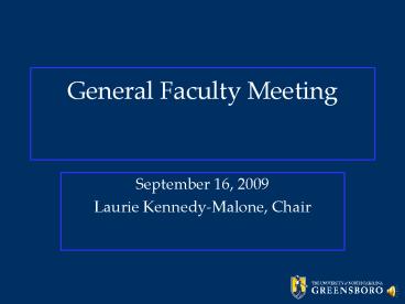 General Faculty Meeting