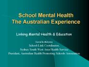 School Mental Health The Australian Experience