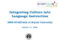 Integrating Culture into Language Instruction PowerPoint PPT Presentation