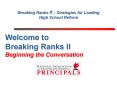 Breaking Ranks II : Strategies for Leading High School Reform PowerPoint PPT Presentation