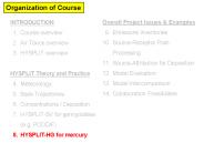 Organization of Course