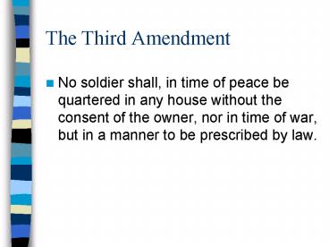 The Third Amendment