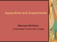 Appendices and Supplements PowerPoint PPT Presentation