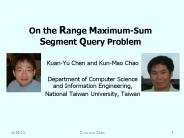 On the Range Maximum-Sum Segment Query Problem