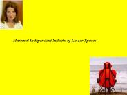 Maximal Independent Subsets of Linear Spaces
