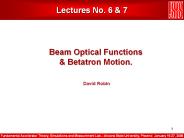 Beam Optical Functions