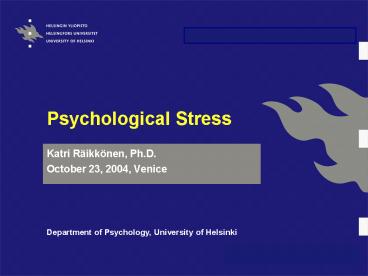 Psychological Stress