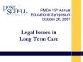 Legal Issues in Long Term Care PowerPoint PPT Presentation