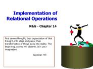 Implementation of Relational Operations