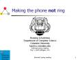 Making the phone not ring PowerPoint PPT Presentation