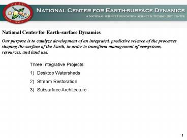 National Center for Earthsurface Dynamics