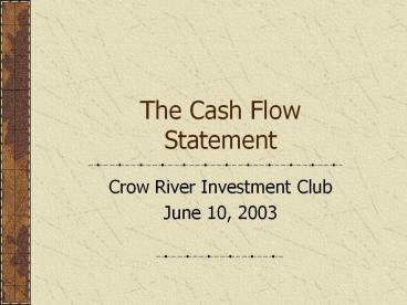 The Cash Flow Statement presentation | free to download