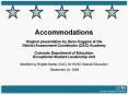 Accommodations PowerPoint PPT Presentation