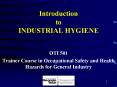 Introduction to INDUSTRIAL HYGIENE PowerPoint PPT Presentation