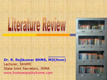 Dr' R' Rejikumar BHMS, MDHom