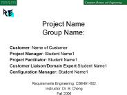Project Name Group Name: