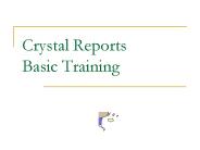 Crystal Reports Basic Training