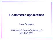 E-commerce applications