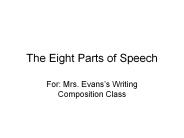 The Eight Parts of Speech