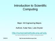 Introduction to Scientific Computing