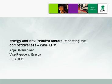 Energy and Environment factors impacting the competitiveness 