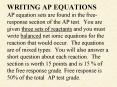 WRITING AP EQUATIONS AP equation sets are found in the freeresponse section of the AP test' You are PowerPoint PPT Presentation