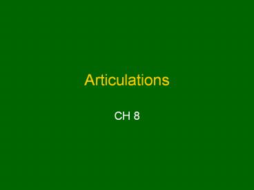 Articulations