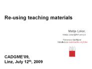 Re-using teaching materials
