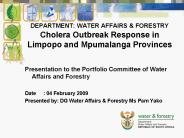 DEPARTMENT: WATER AFFAIRS