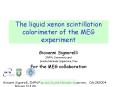 The liquid xenon scintillation calorimeter of the MEG experiment PowerPoint PPT Presentation