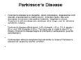 Parkinsons Disease PowerPoint PPT Presentation