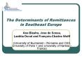 The Determinants of Remittances in Southeast Europe PowerPoint PPT Presentation