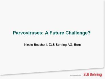 Parvoviruses: A Future Challenge