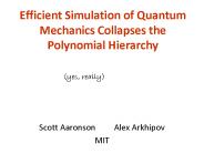 Efficient Simulation of Quantum Mechanics Collapses the Polynomial Hierarchy