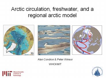 Arctic circulation, freshwater, and a regional arctic model
