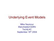 Underlying Event Models