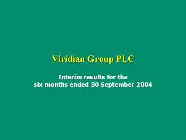 Viridian Group PLC