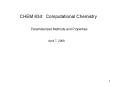 CHEM 834: Computational Chemistry PowerPoint PPT Presentation