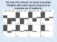 We train the network on these examples' Weights after each epoch exposure to complete set of pattern PowerPoint PPT Presentation