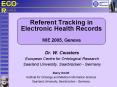 Referent Tracking in Electronic Health Records MIE 2005, Geneva PowerPoint PPT Presentation