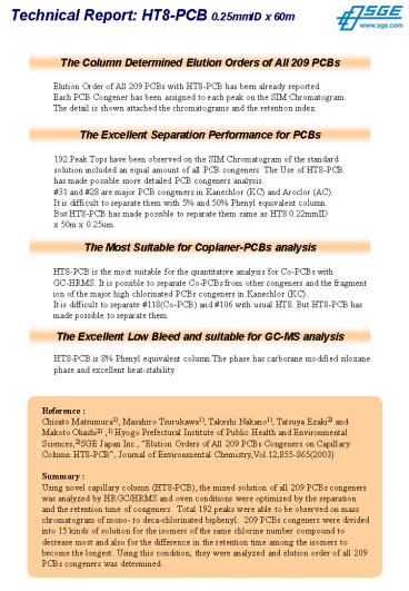 Technical Report: HT8-PCB 0.25mmID x 60m