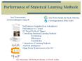 Performance of Statistical Learning Methods PowerPoint PPT Presentation