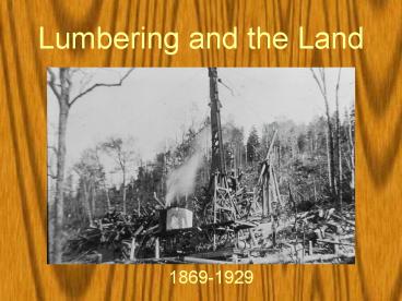 Lumbering and the Land