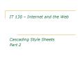Cascading Style Sheets PowerPoint PPT Presentation