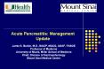 Acute Pancreatitis: Management Update PowerPoint PPT Presentation